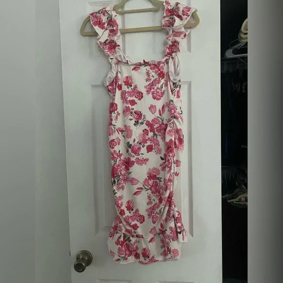 SHEIN Maternity Elegant Vacation Floral Print Tie-Bow Dress NWOT - Picture 4 of 5